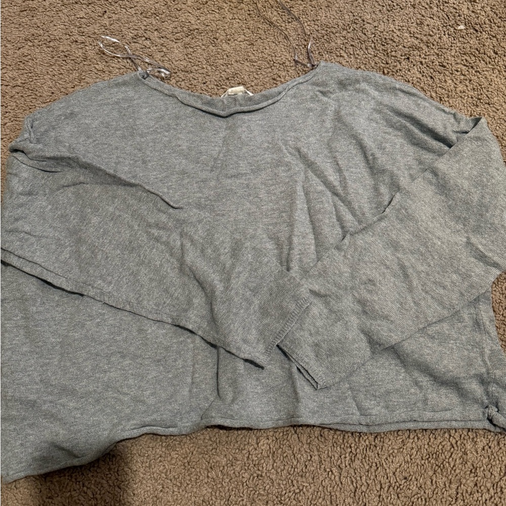 Aeropostale Gray Off-the-Shoulder Sweater